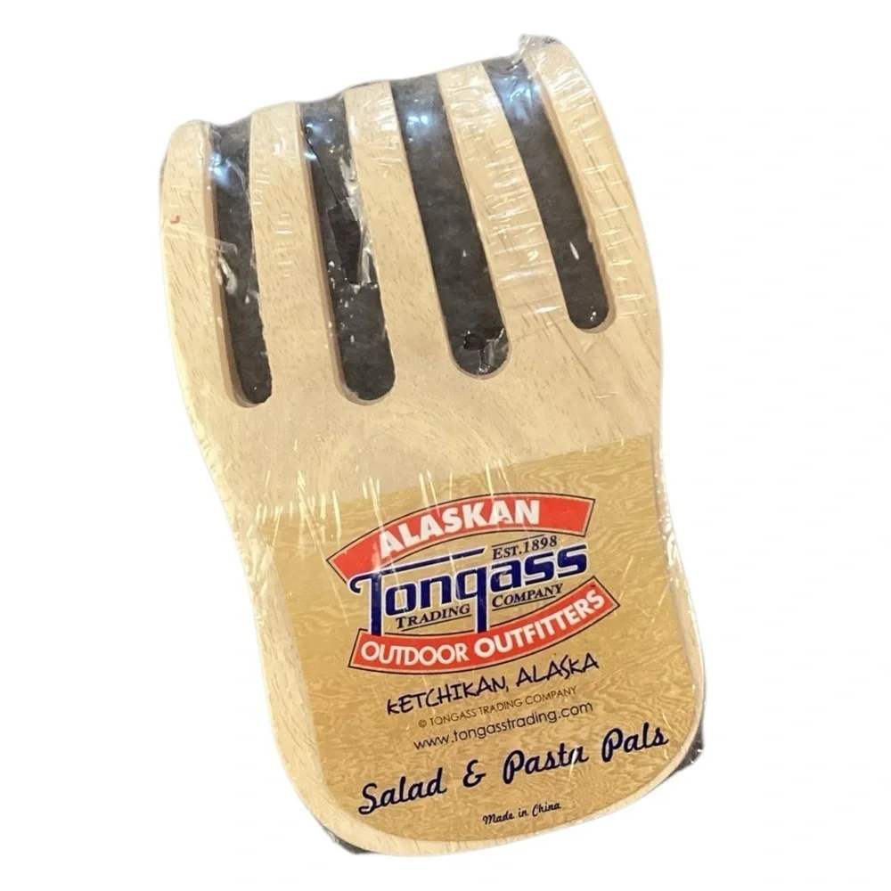 Alaskan Tongass Wooden Bear Claw Salad‎ & Pasta Servers Toss New in Package